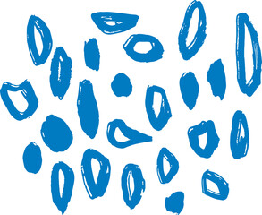 Abstract Blue Hand Drawn Brush Stroke Pattern