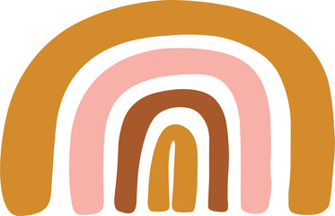 Bohemian Rainbow Illustration in Earthy Pastel Colors