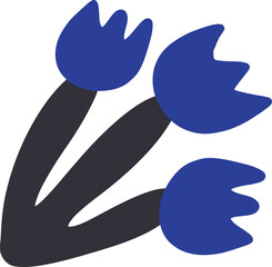 Abstract Blue and Grey Organic Floral Shapes Vector Art