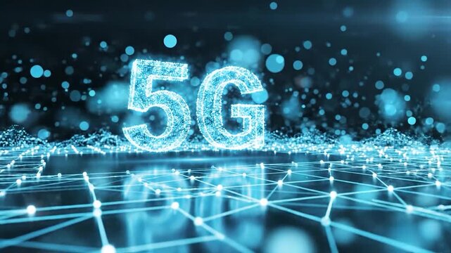 5 g network digital display technology concept