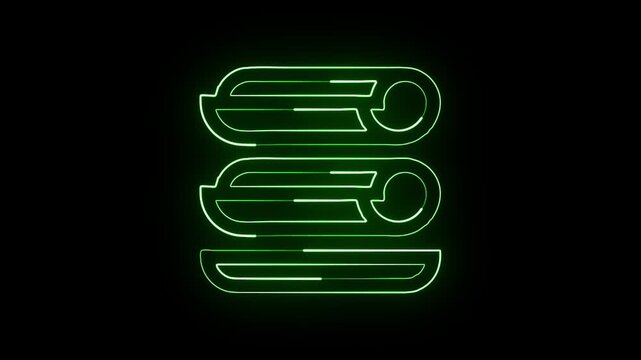 Glowing neon line Lefse free icon animation. Food animation HD video isolated on black background.