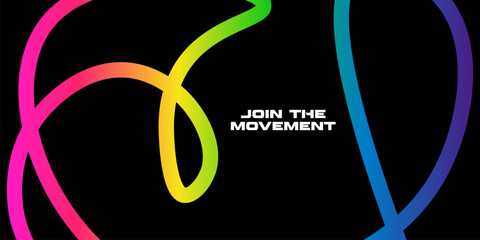 Abstract Celebration Background with Color Lines. Gradient Swirl Elements and 3D Carnival Pattern