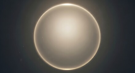 Glowing spherical light source illuminating a dark abstract background space