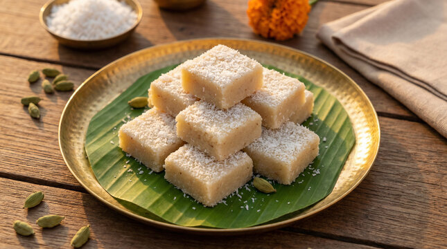 coconut burfi Indian Mithai