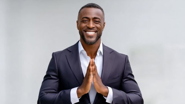 Serene Business Portrait: A distinguished business professional emanates an air of calm confidence and poised composure. his serene expression reflects a sense of inner peace.