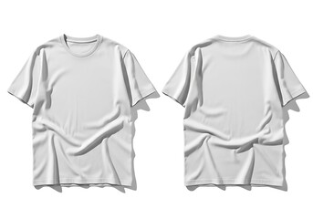 Blank white t shirt mockup displayed from front and back perspectives
