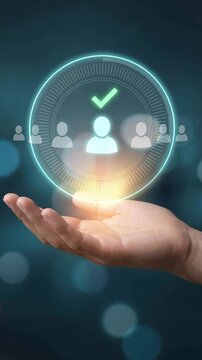 Human Resources Talent Selection Concept with Manager Approving Employee Candidate, Recruitment Strategy, Workforce Management and Hiring Decision, Vertical Video