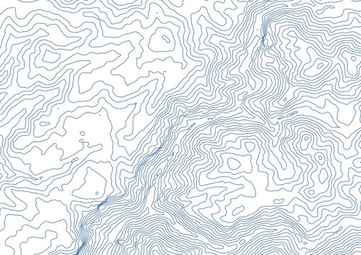 Curvas de nivel sobre fondo blanco. Mapa topogr&aacute;fico, cartograf&iacute;a.