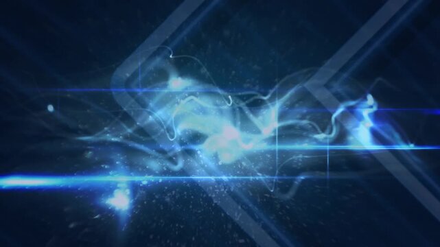 Animation of network of connections over glowing blue shape