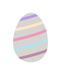 Easter egg decorated in festive tones holiday symbol, colorful flat style hand drawn vector illustration for springtime celebration decor, greeting cards, invitations, banners, web design