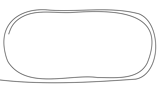 Continuous line frame one pencil border square art black vector doodle. Frame scribble continuous shape blank stroke drawn simple linear box background abstract card line poster logo digital drawing.