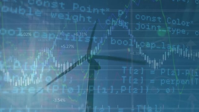 Wind-powered generators simplify financial data and statistics for green energy businesses.