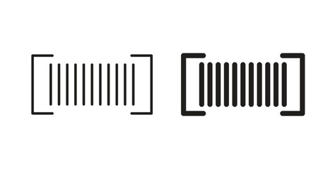 Barcode read icon style design pack on white background. Thin line and clipart style