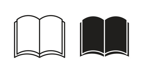 Book icon style design pack on white background. Thin line and clipart style