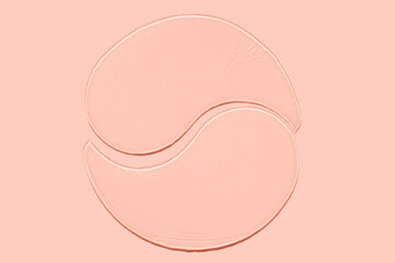 Hydrogel pink eye patches texture background. Beauty product sample swatch