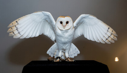 Ultra Realistic Studio Portrait of a Barn Owl Facing Forward
