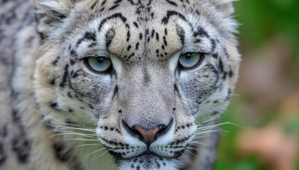Ultra Realistic Portrait of a Snow Leopard with Direct Eye Contact