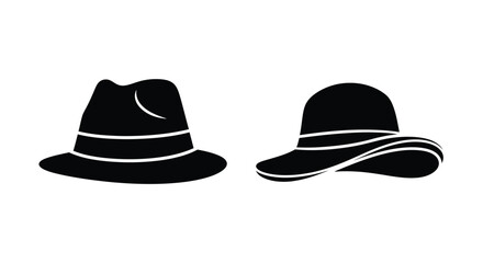 Two black hats displayed side by side in a striking silhouette © MDHANZALA