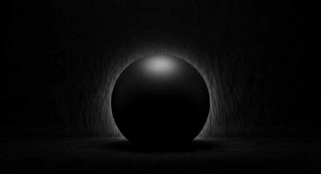 Illuminated sphere in dark tunnel