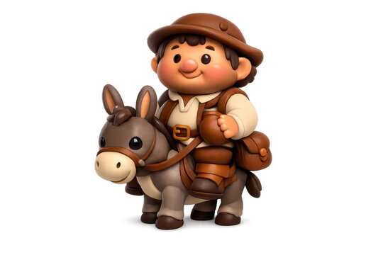 Charming sancho panza icon with donkey for literary-themed designs