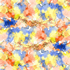 Splash Yellow Blue and Orange Background