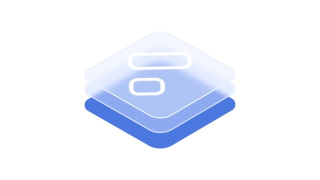 Blue and white gradient envelopes icon with rounded corners stacked