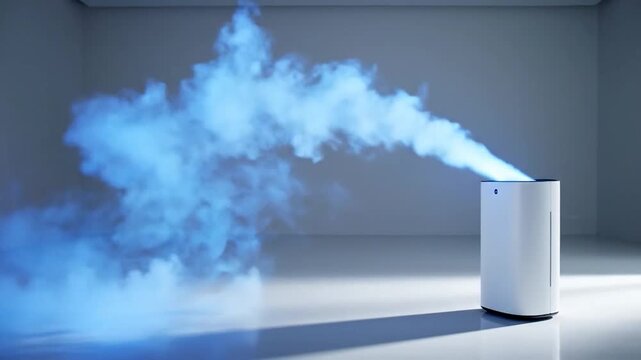Air purifier with blue vapor emission concept