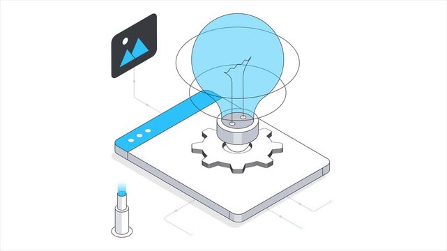 Creative Web analysis  Isometric Animation on white background 