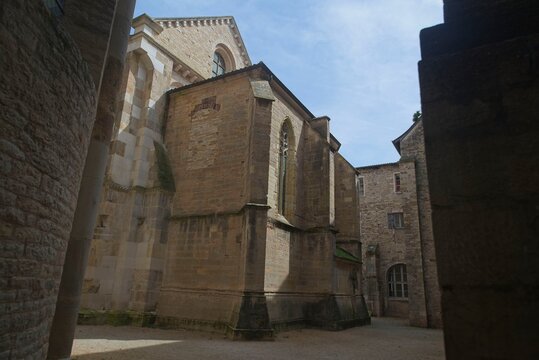 Cluny, France - April 11th 2022: Inside the walls of the Cluny abbey