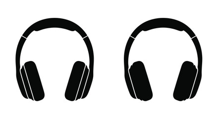 A pair of black headphones depicted in a striking silhouette © MDHANZALA