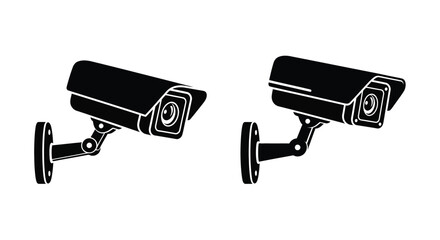 Two security cameras displayed in a striking black silhouette © MDHANZALA