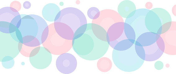 Abstract Pastel Geometric Circle Background, Colorful Translucent Bubble Pattern, Flat Illustration