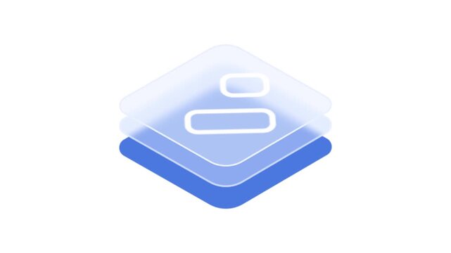 Blue and white gradient square icon with envelope symbol  modern design element
