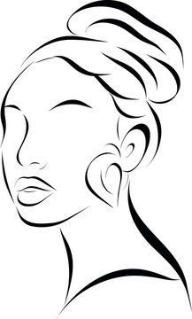 Minimal Female Profile Outline