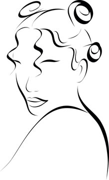Minimal Bantu Knots Female Profile Outline