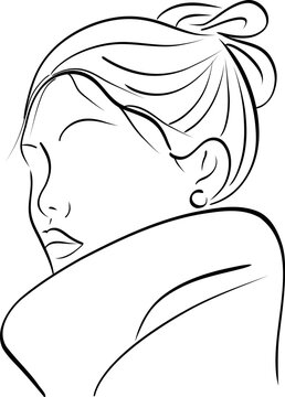 Minimal Female Profile Outline