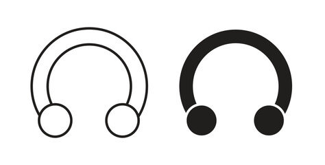 Piercing icon style design pack on white background. Thin line and clipart style © Karlee