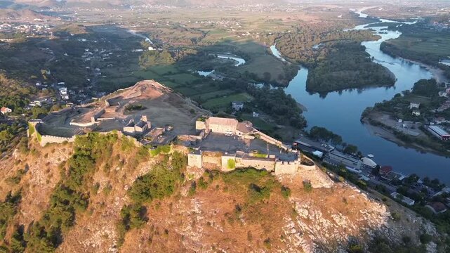 Drone Footage of Rozafa Castle in Shkoder, Albania