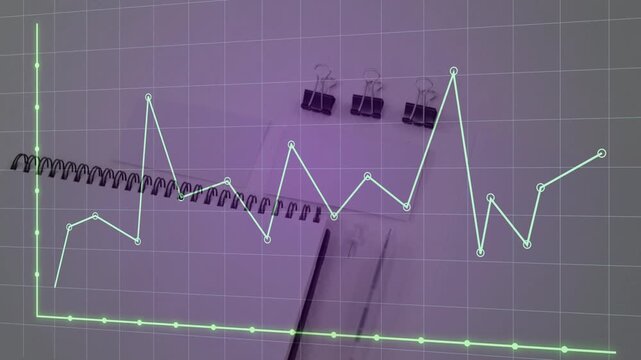 Playback starting, cyan plotted polyline extending left to right across grid, peaking to show trend