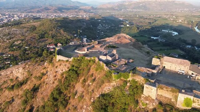 Drone Footage of Rozafa Castle in Shkoder, Albania