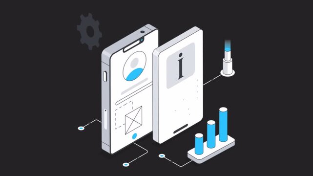 Online Mobile Ui/Ux  2D Animation on Transparent Background