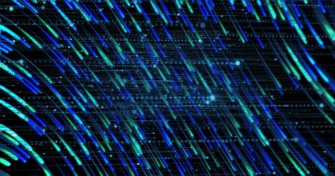 First pulse sparking diagonal cyan-blue streaks sliding stacking lighting grid forming dense mesh