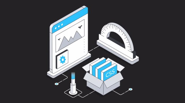 Website Designing software  2D Animation on Transparent Background