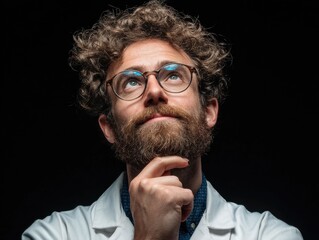 Fototapeta premium data scientist professional look isolated on a black background