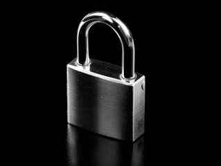 Fototapeta premium padlock silver isolated on a black background