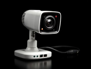 webcam device isolated on a black background