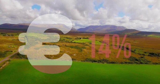 On load euro symbol and percent numbers appearing, filling from base, counting to show progress