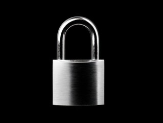 Fototapeta premium padlock silver isolated on a black background