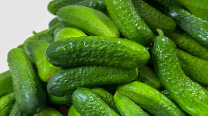 Dewy cucumbers mound as verdant tokens of summertime Solstice celebrations, exuding garden-fresh...