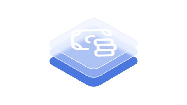 Gradient blue and white icon with head and database symbol  technology concept